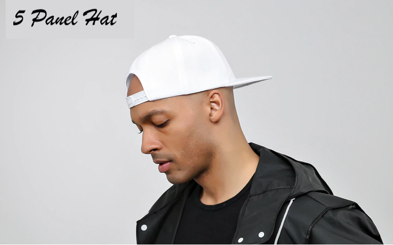 5 panel flat bill baseball cap
