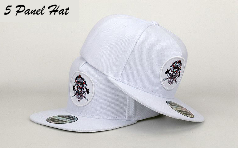5 panel flat bill baseball cap