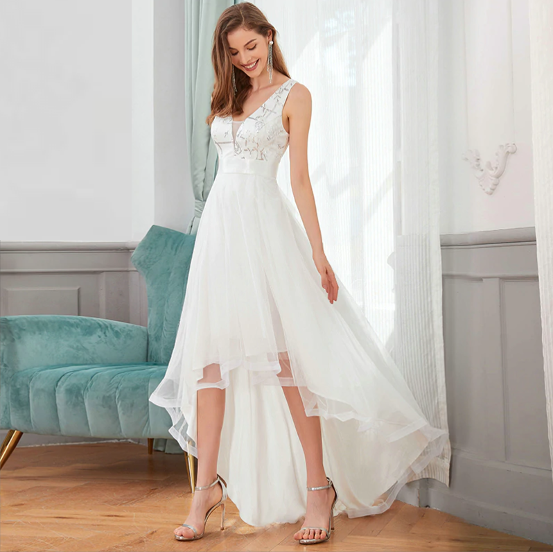 Classy Womens Asymmetrical Tulle Ladies Prom Dress