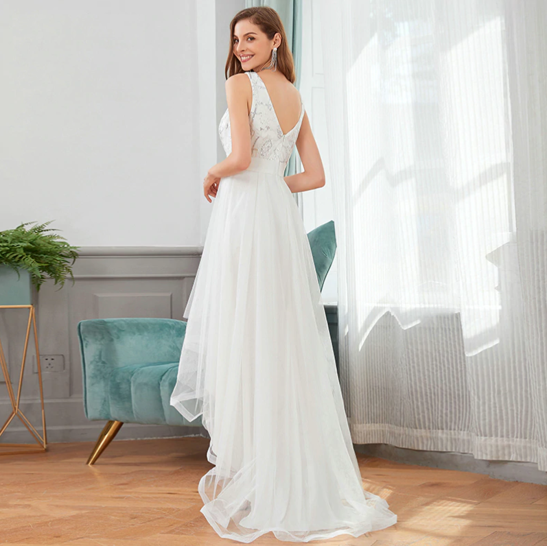 Classy Womens Asymmetrical Tulle Ladies Prom Dress