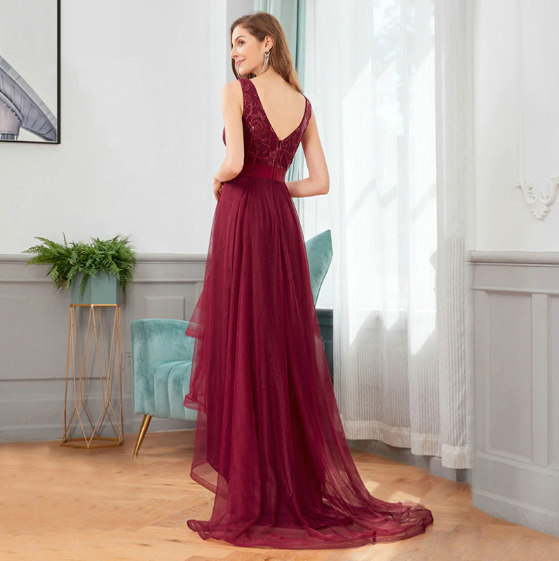 Classy Womens Asymmetrical Tulle Ladies Prom Dress