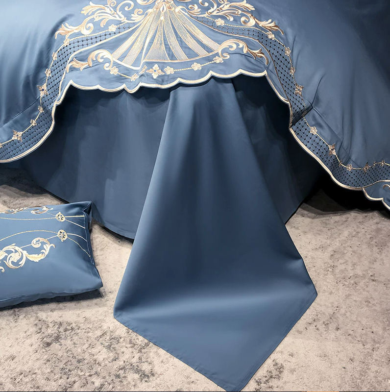 Luxury Duvet Cover 4 Piece Set - Royal Embroidery Linen