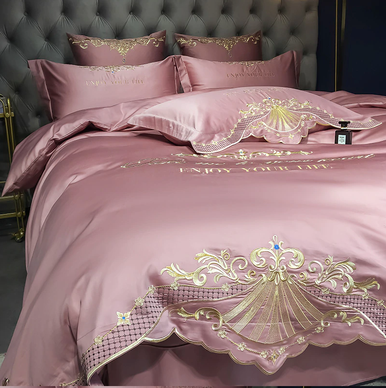 Luxury Duvet Cover 4 Piece Set - Royal Embroidery Linen