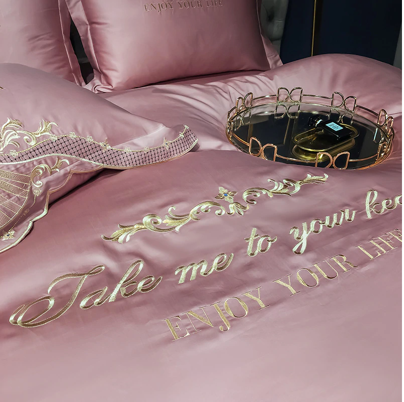 Luxury Duvet Cover 4 Piece Set - Royal Embroidery Linen