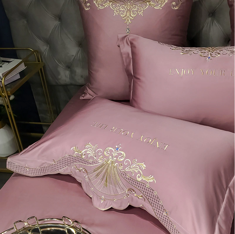 Luxury Duvet Cover 4 Piece Set - Royal Embroidery Linen