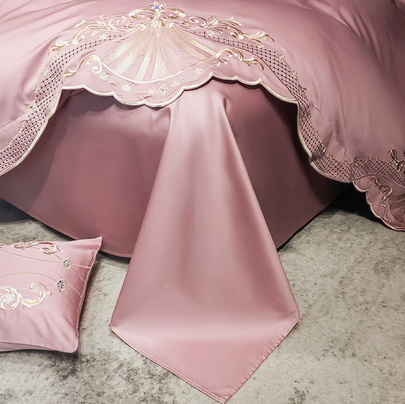 Luxury Duvet Cover 4 Piece Set - Royal Embroidery Linen