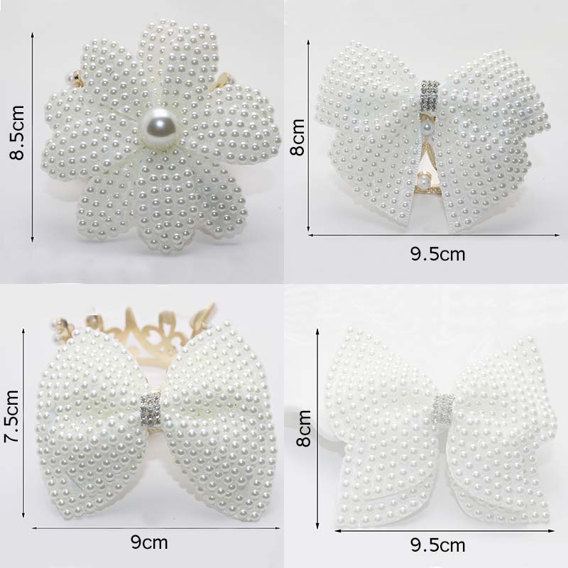Girls Bling Pearl Bow Hairpins Hair Accessories