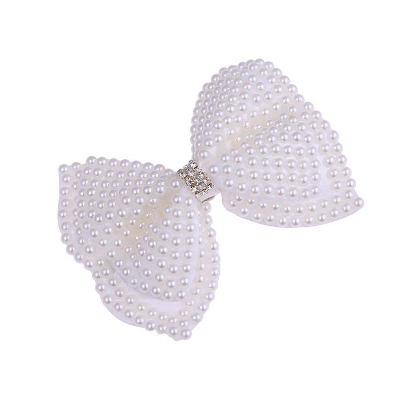 Girls Bling Pearl Bow Hairpins Hair Accessories