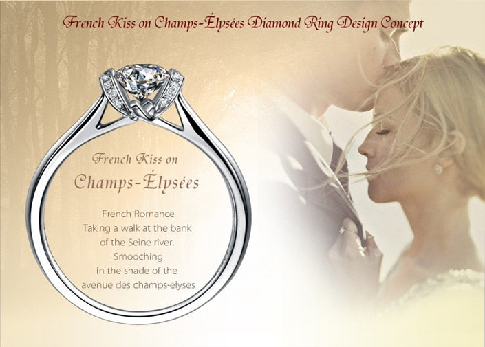 Exquisite French Kiss 18K White Gold Diamond Ring