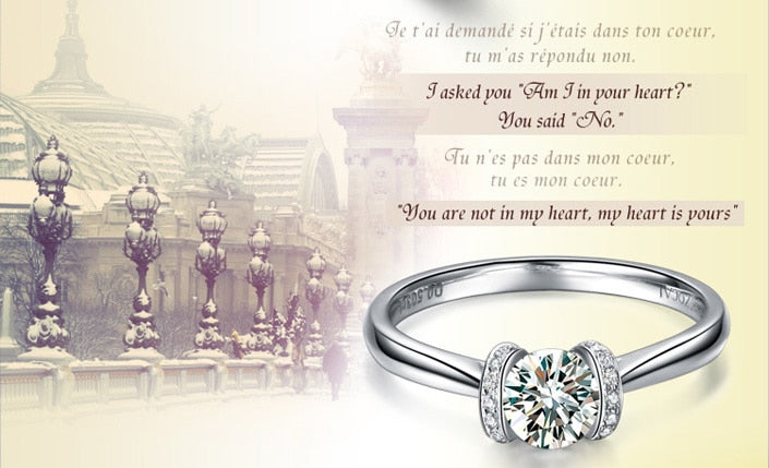 Exquisite French Kiss 18K White Gold Diamond Ring