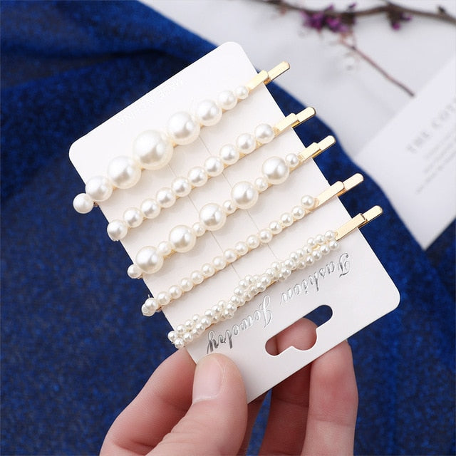 5Pcs/Set Fashion Pearl Hair Clip