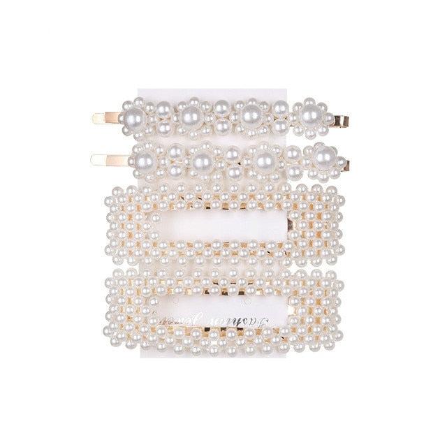 5Pcs/Set Fashion Pearl Hair Clip