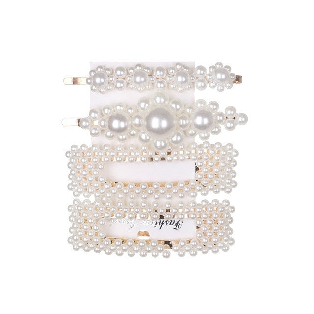 5Pcs/Set Fashion Pearl Hair Clip