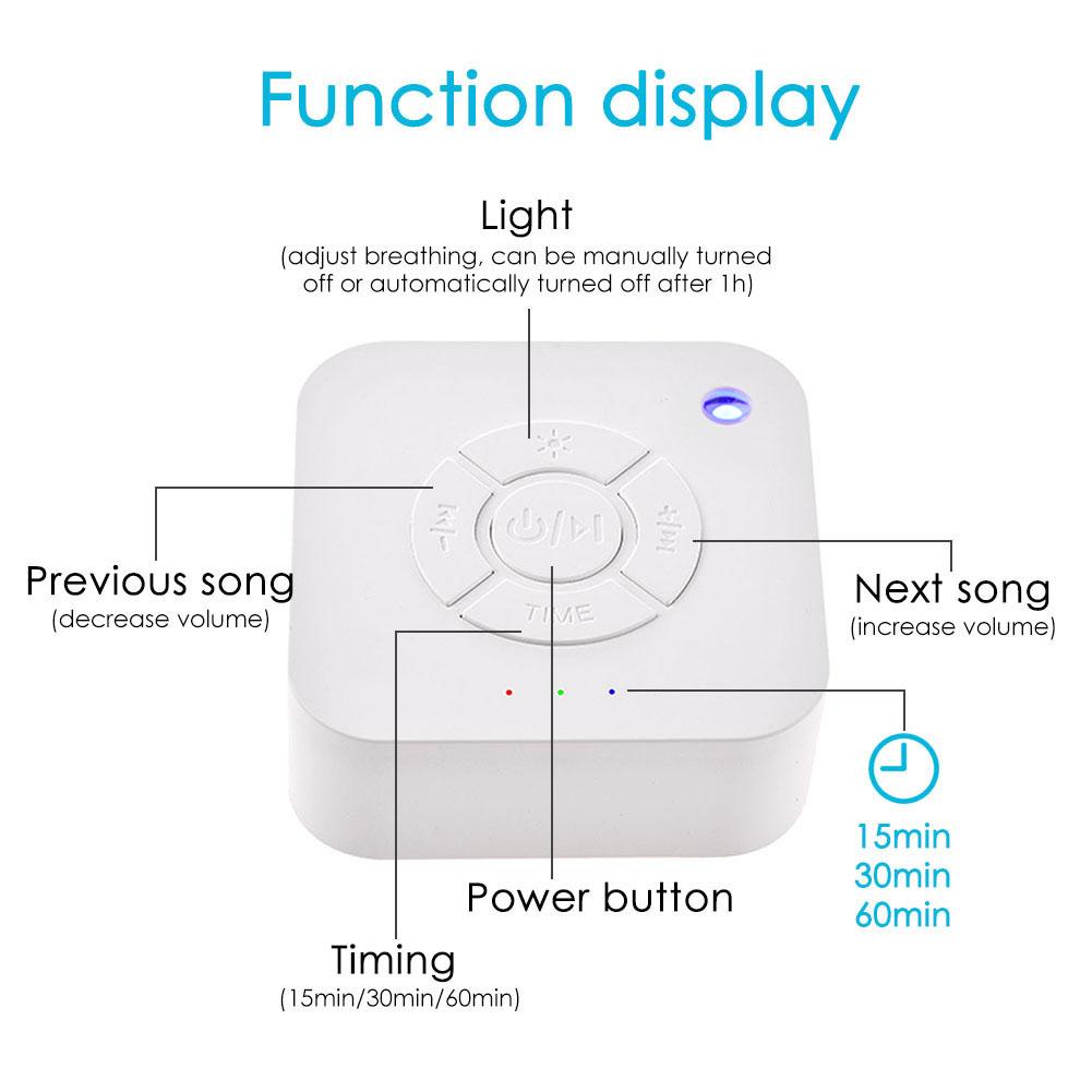 White Noise Machine USB Rechargeable with Timer