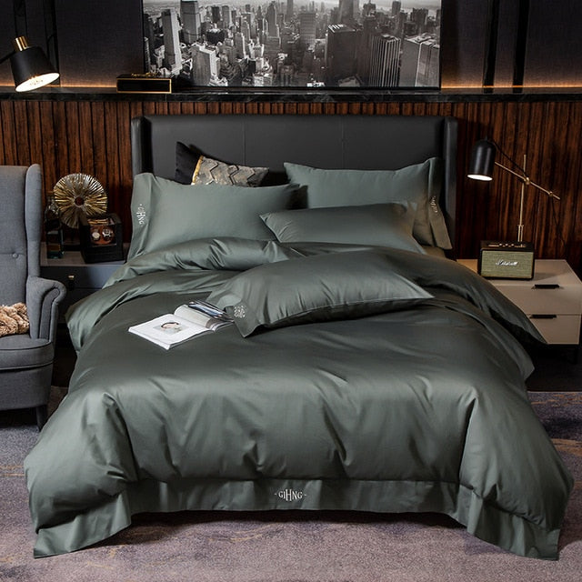 Pure Cotton Duvet set - Ultra Soft Premium (Duvet Cover Bed Sheet Pillow Shams) - 4 - 6 Piece sets