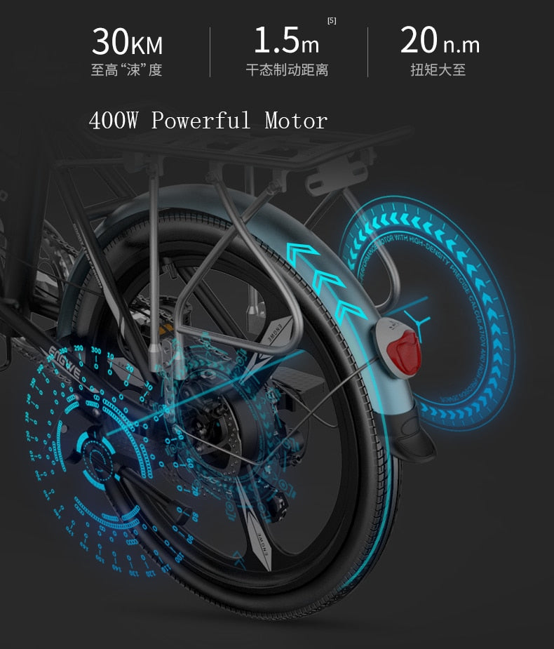 Electric bike - 20 inch Aluminum Foldable Bicycle with 400W Powerful