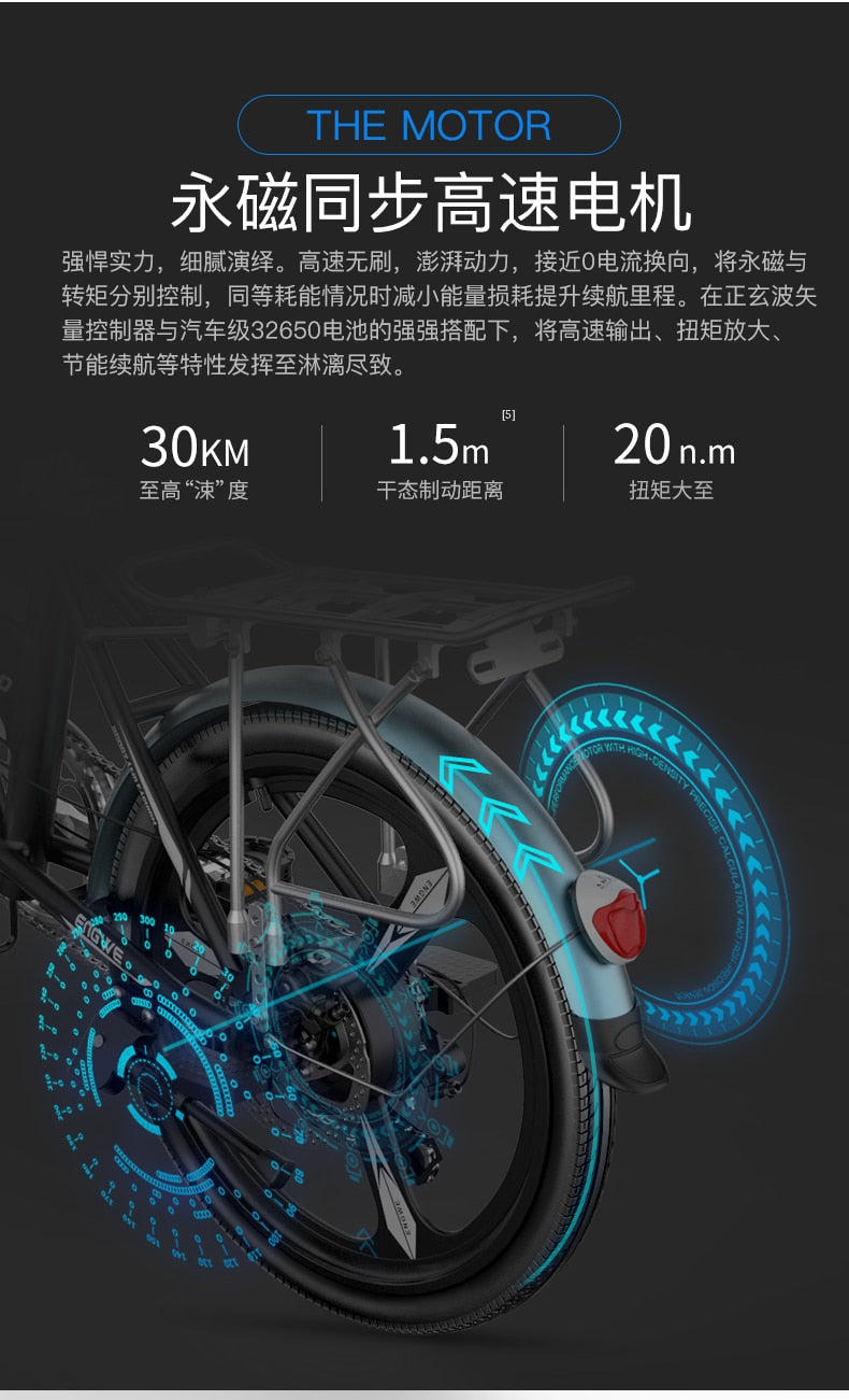 Electric bike - 20 inch Aluminum Foldable Bicycle with 400W Powerful