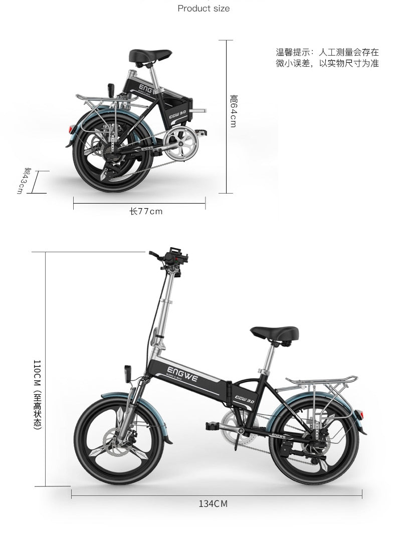 Electric bike - 20 inch Aluminum Foldable Bicycle with 400W Powerful