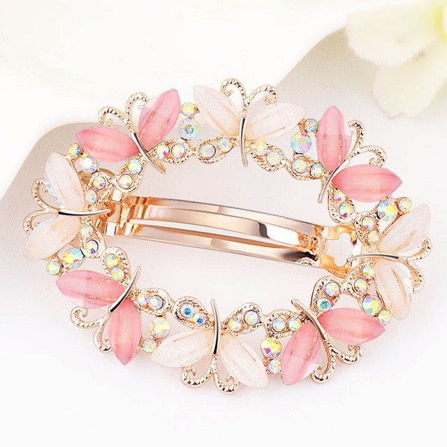 Girls Bling Pearl Bow Hairpins Hair Accessories
