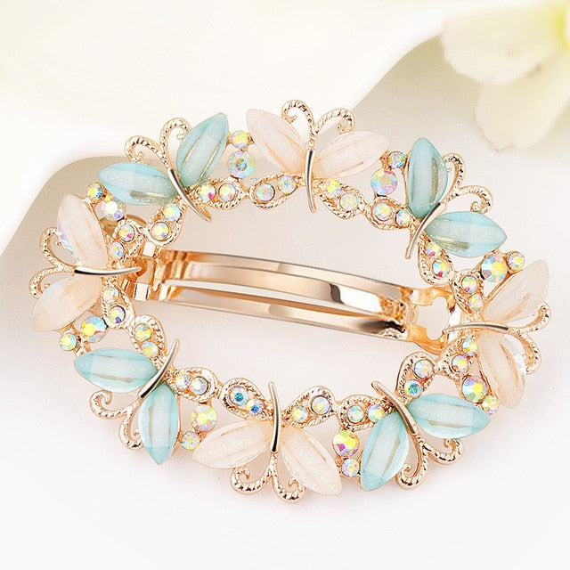 Girls Bling Pearl Bow Hairpins Hair Accessories