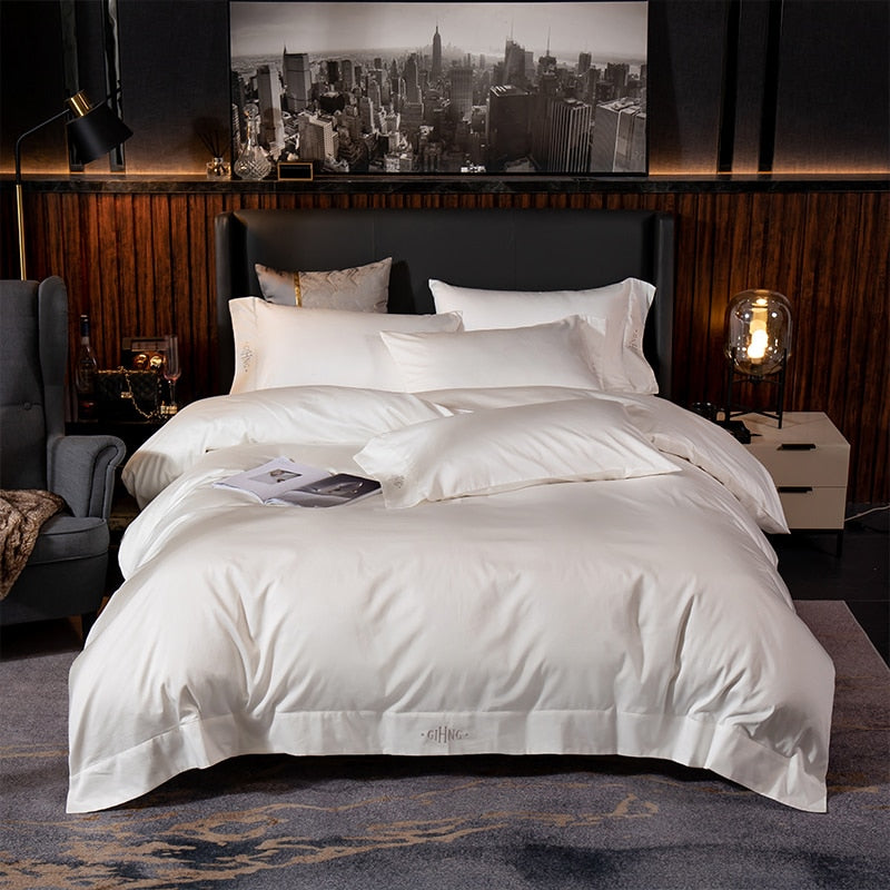 Pure Cotton Duvet set - Ultra Soft Premium (Duvet Cover Bed Sheet Pillow Shams) - 4 - 6 Piece sets