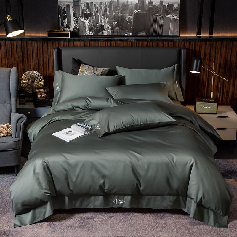 Pure Cotton Duvet set - Ultra Soft Premium (Duvet Cover Bed Sheet Pillow Shams) - 4 - 6 Piece sets