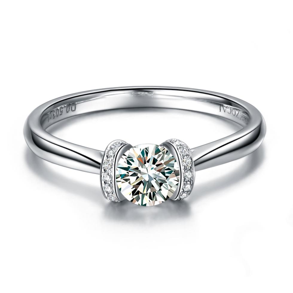 Exquisite French Kiss 18K White Gold Diamond Ring