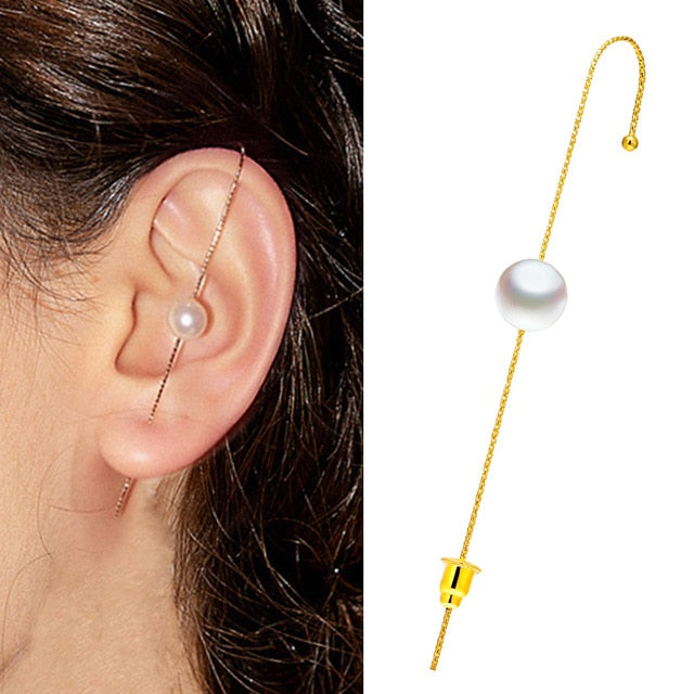 Crystal Charm Hook Ear Climber Earrings