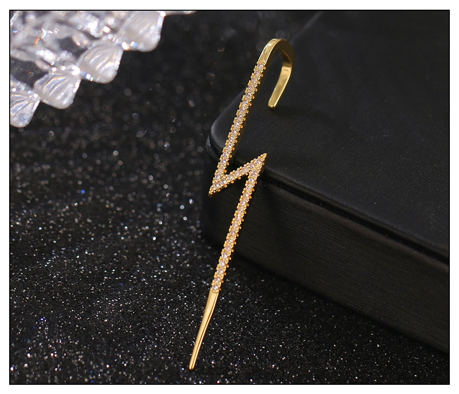 Crystal Charm Hook Ear Climber Earrings