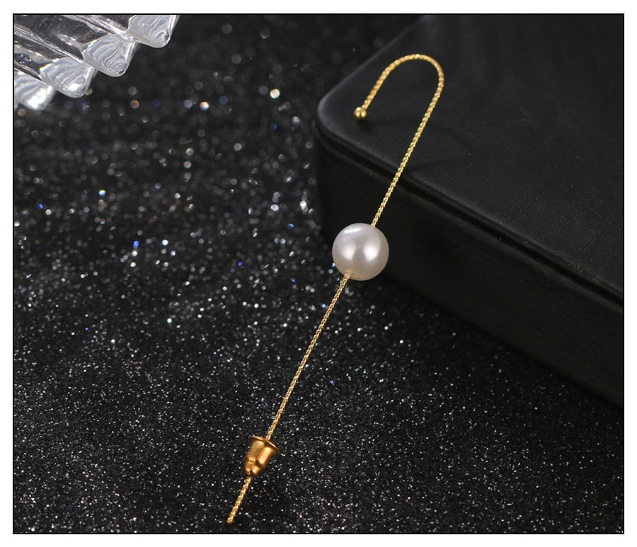 Crystal Charm Hook Ear Climber Earrings