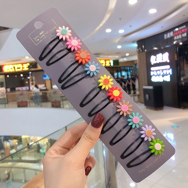 Girls Cute Cartoon Fruit Hairpins: 10 - 15 Piece Sets