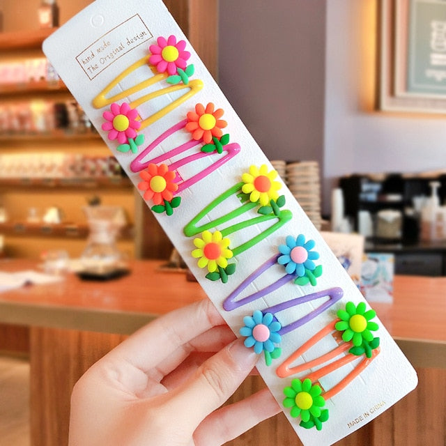 Girls Cute Cartoon Fruit Hairpins: 10 - 15 Piece Sets