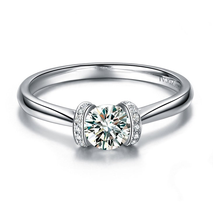 Exquisite French Kiss 18K White Gold Diamond Ring
