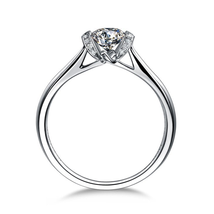 Exquisite French Kiss 18K White Gold Diamond Ring