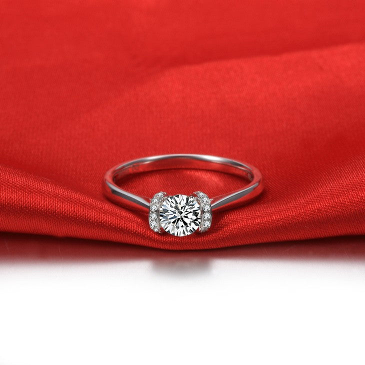 Exquisite French Kiss 18K White Gold Diamond Ring