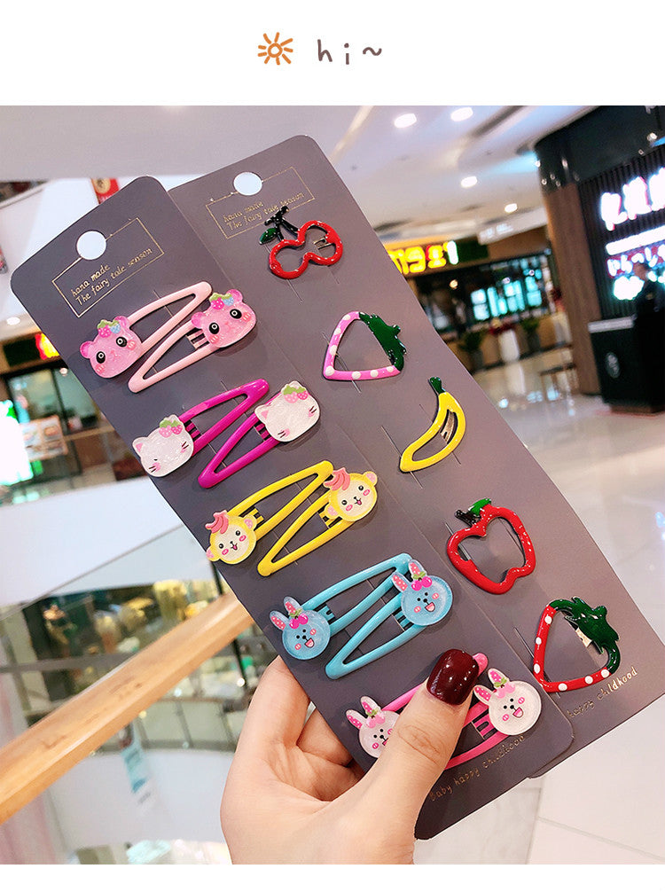 Girls Cute Cartoon Fruit Hairpins: 10 - 15 Piece Sets