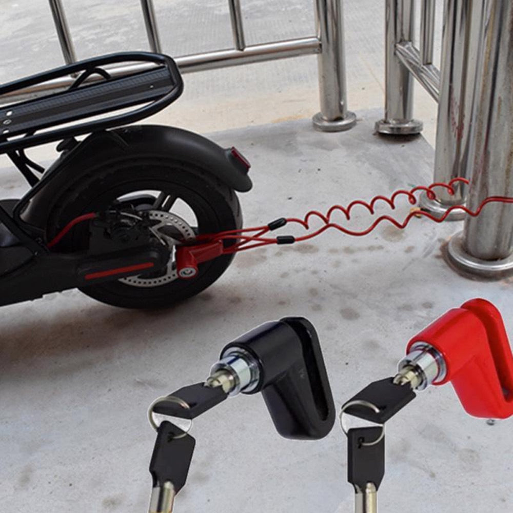 Electric Scooter Wheel Lock with Anti-Theft Steel Wire
