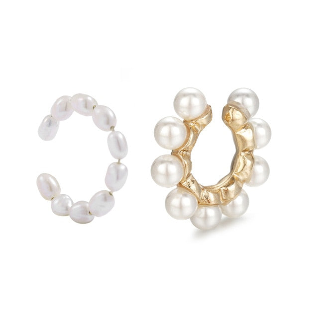 C Shaped CZ Rhinestone Small Ear Cuffs Clip