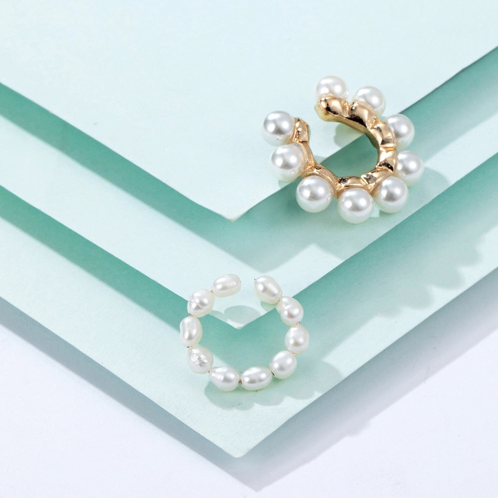 C Shaped CZ Rhinestone Small Ear Cuffs Clip