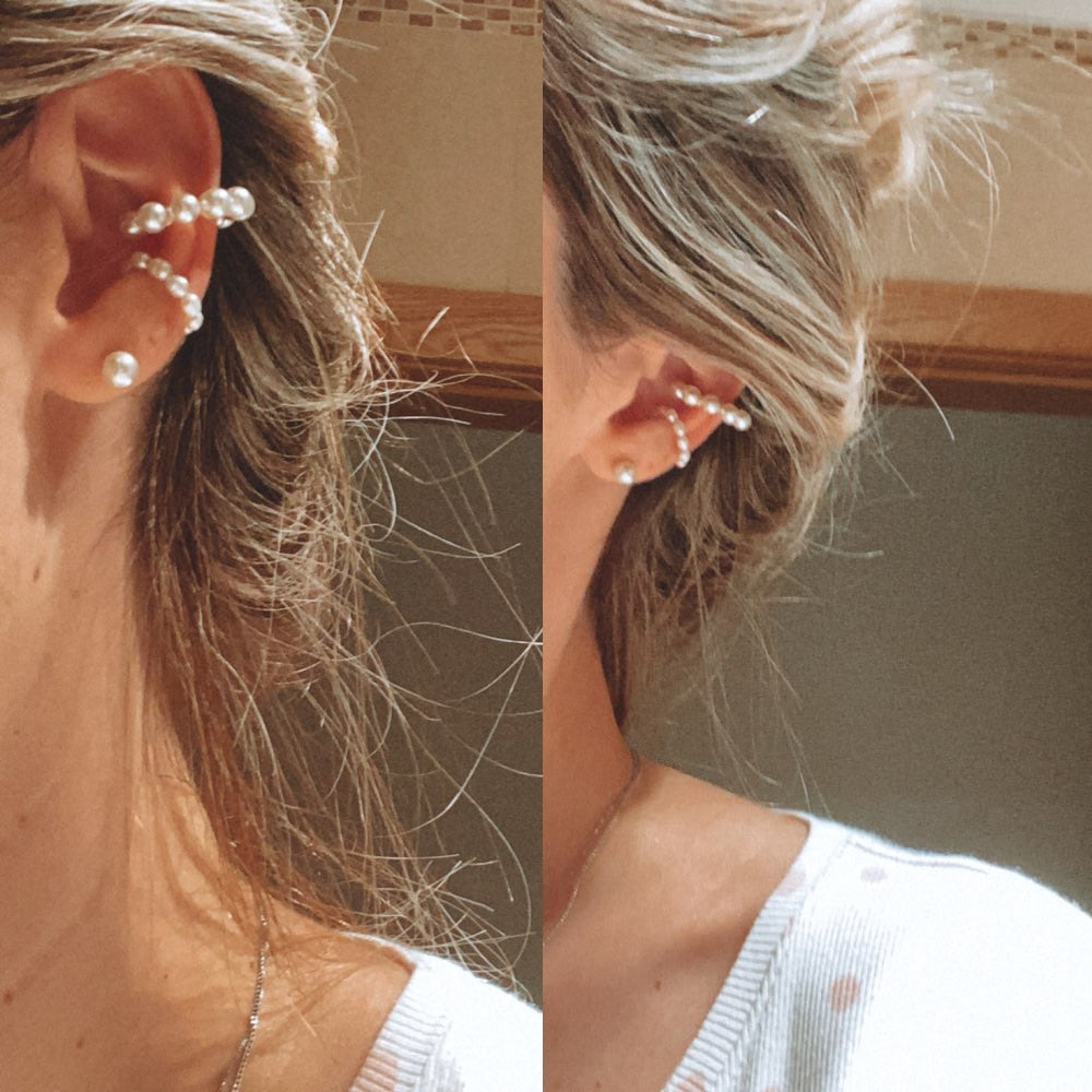 C Shaped CZ Rhinestone Small Ear Cuffs Clip
