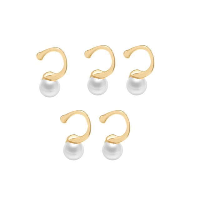C Shaped CZ Rhinestone Small Ear Cuffs Clip