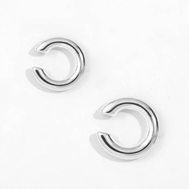 C Shaped CZ Rhinestone Small Ear Cuffs Clip
