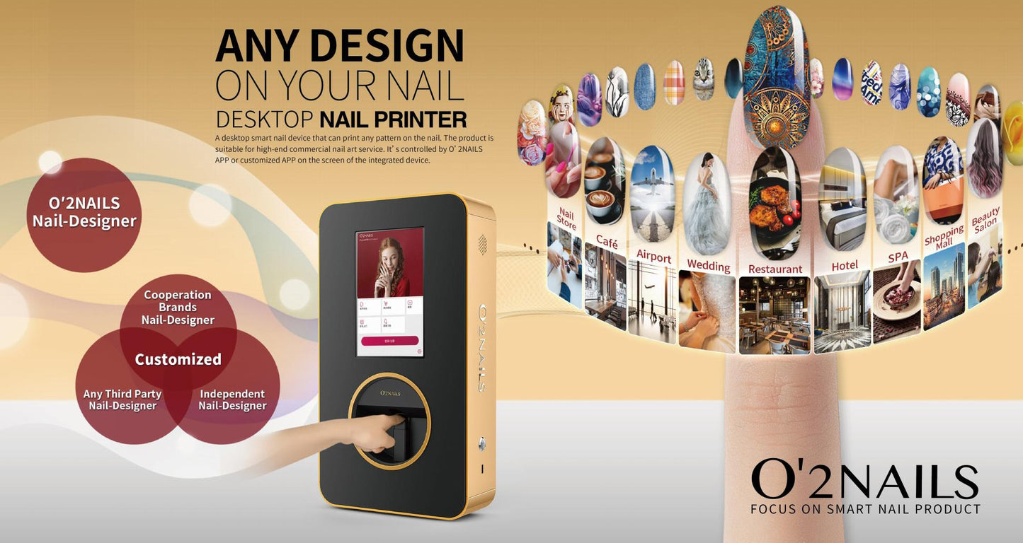Nail Printer Desktop X12.5 Wall Hanging Design Nail Printer for High-end Commercial Nail Art Service
