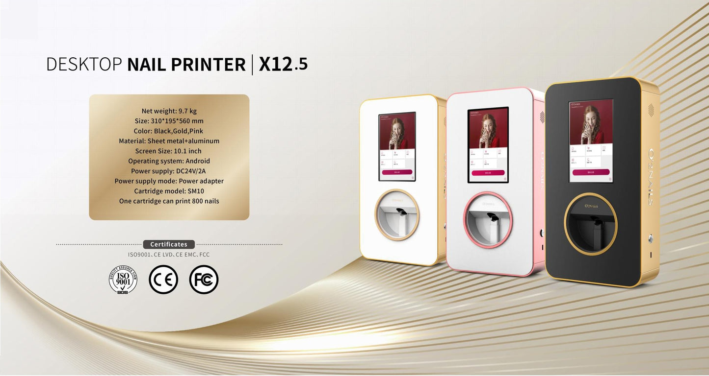 Nail Printer Desktop X12.5 Wall Hanging Design Nail Printer for High-end Commercial Nail Art Service