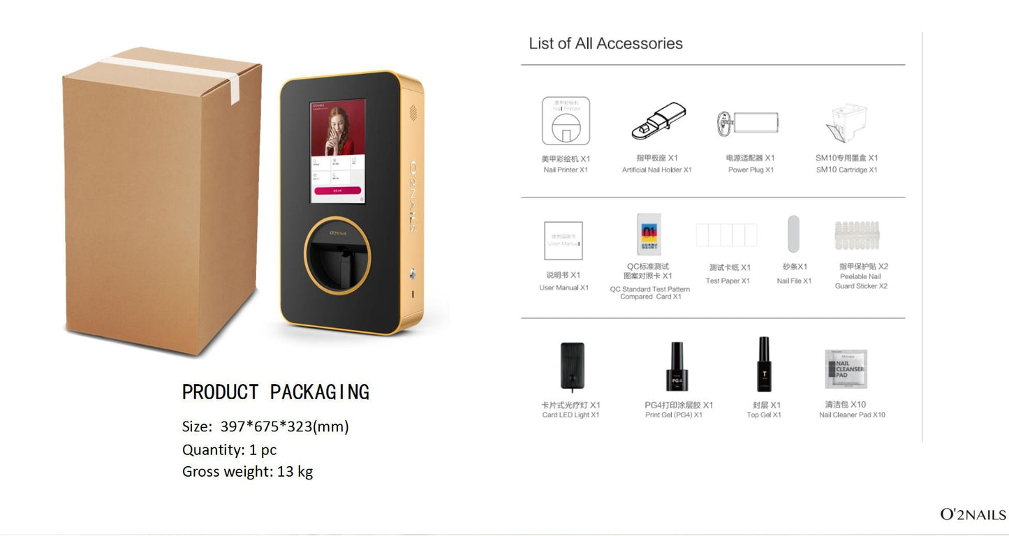 Nail Printer Desktop X12.5 Wall Hanging Design Nail Printer for High-end Commercial Nail Art Service