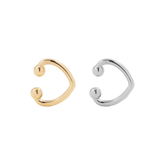 C Shaped CZ Rhinestone Small Ear Cuffs Clip