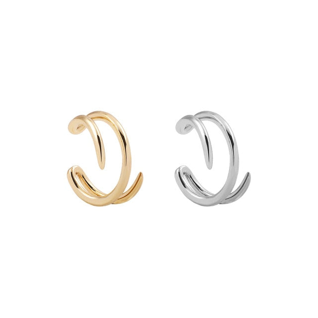 C Shaped CZ Rhinestone Small Ear Cuffs Clip