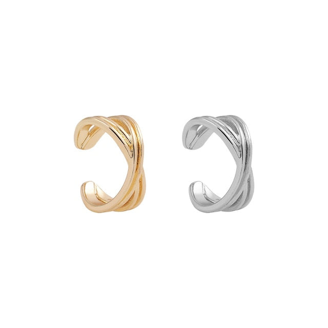 C Shaped CZ Rhinestone Small Ear Cuffs Clip