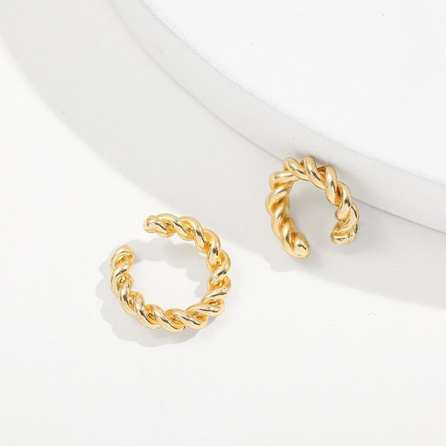 C Shaped CZ Rhinestone Small Ear Cuffs Clip