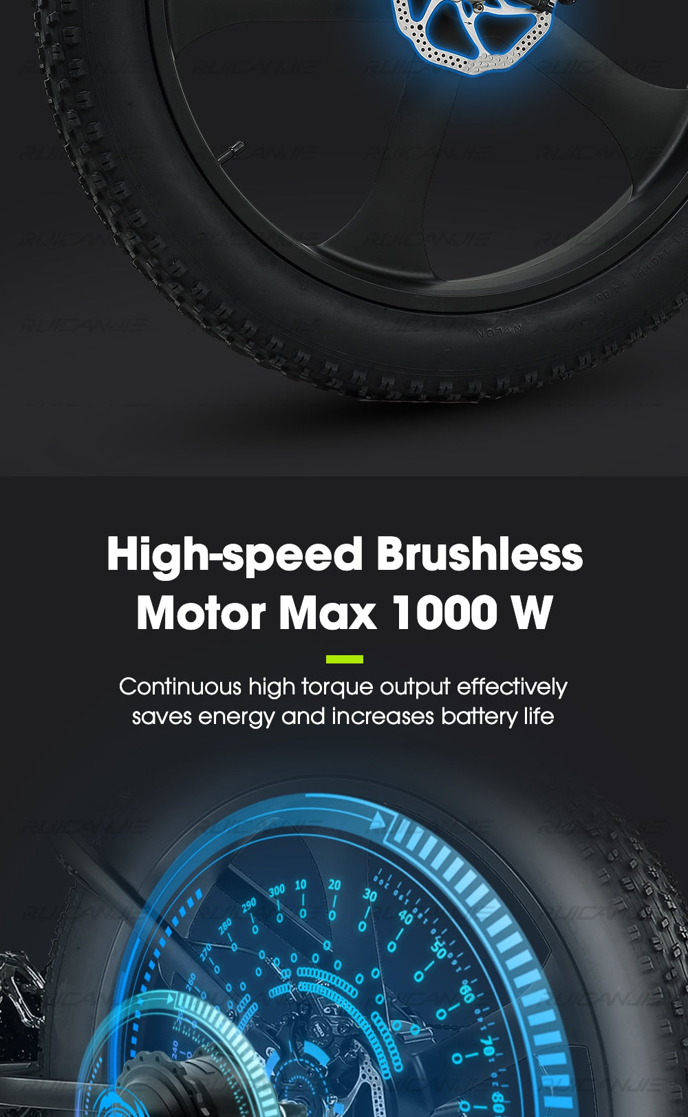 Electric Mountain Bike 48V12.8ah 1000W Max 50km/h